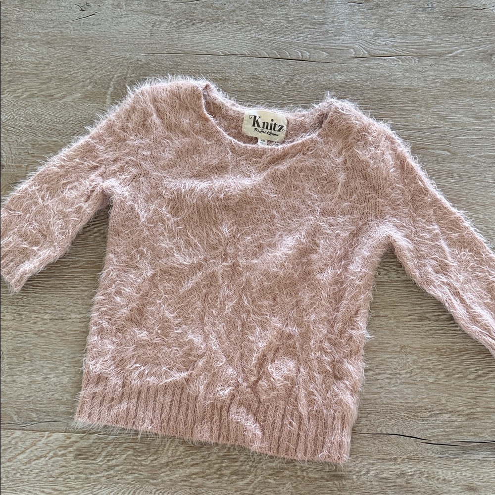For love and lemons knitz Fuzzy eyelash blush Pink Sweater